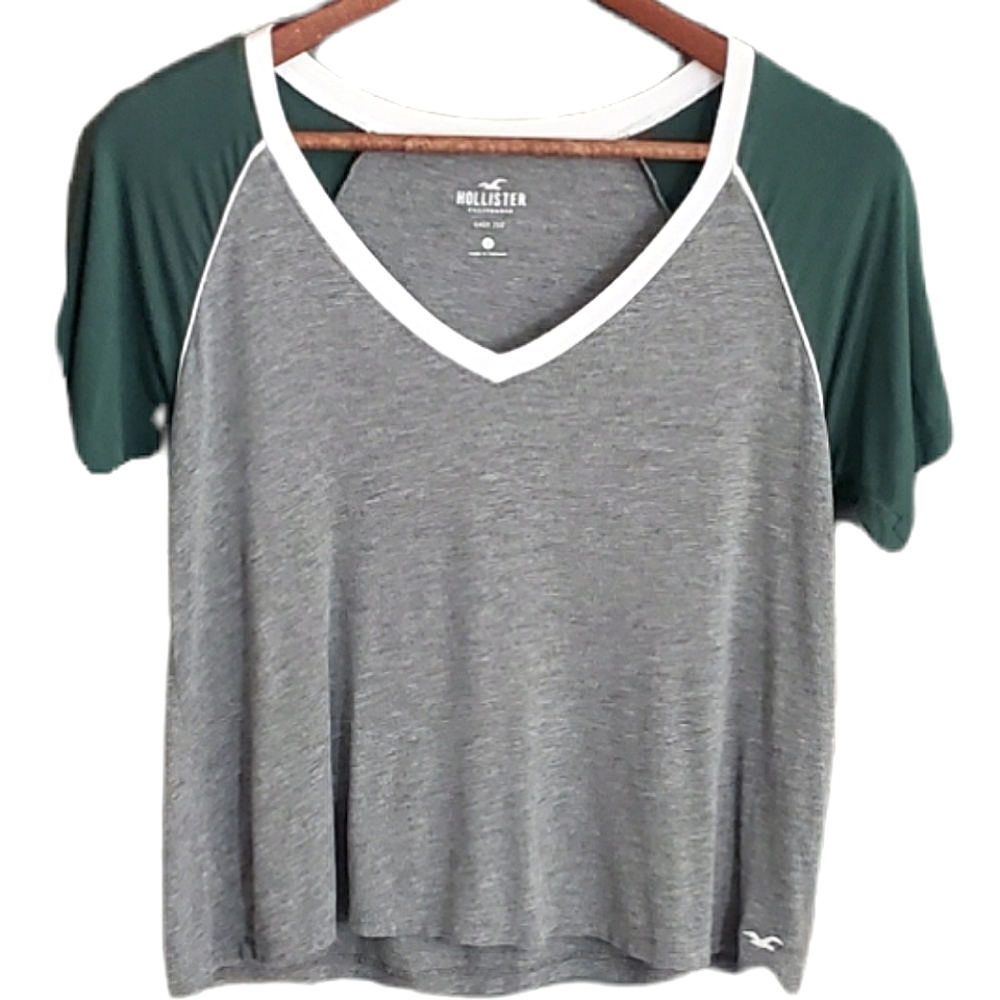 Hollister Easy Tee Short Sleeve Raglan Vneck sz Small